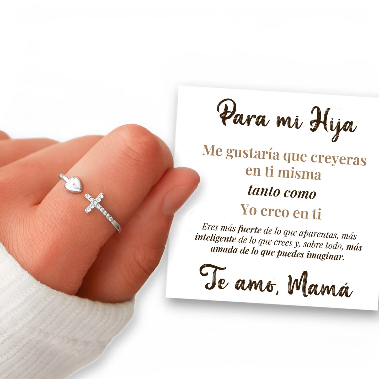 Para Mi Hija – Creo en Ti – Anillo de Plata 925