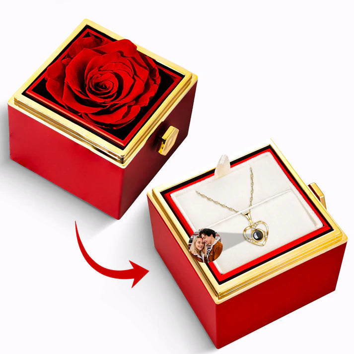 Estuche Rosa Eterna – Collar Luz del Corazón con Foto Personalizada