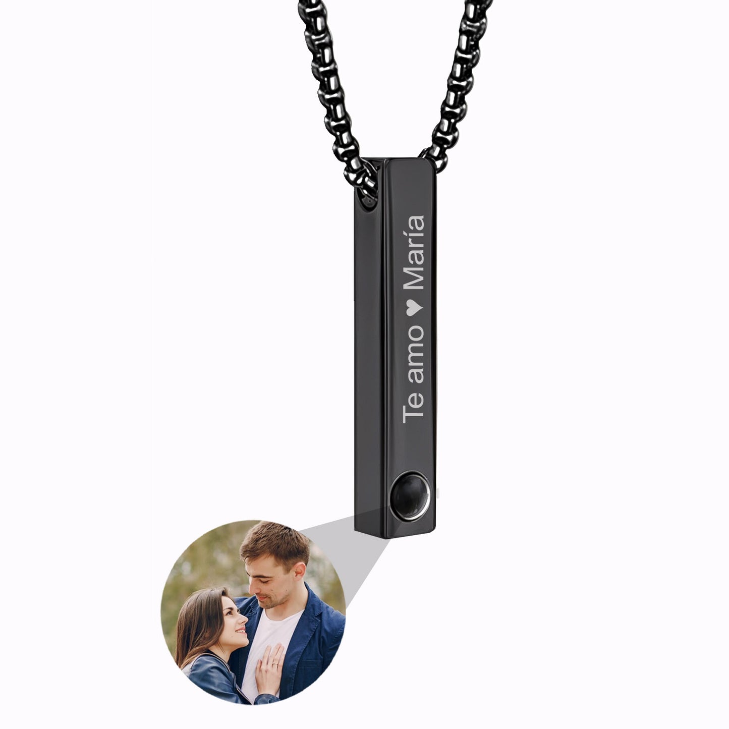 Collar Reflejo de Emoción con Foto y Grabado Personalizado