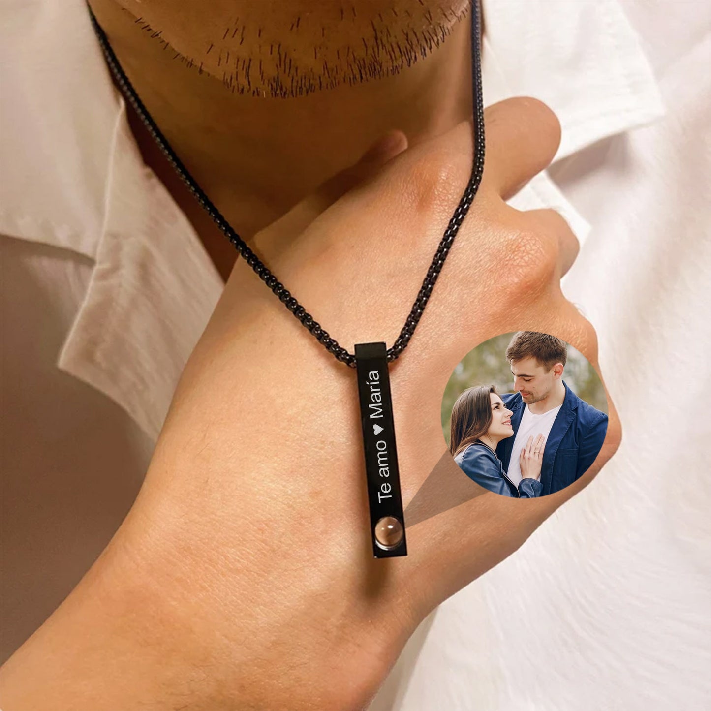 Collar Reflejo de Emoción con Foto y Grabado Personalizado
