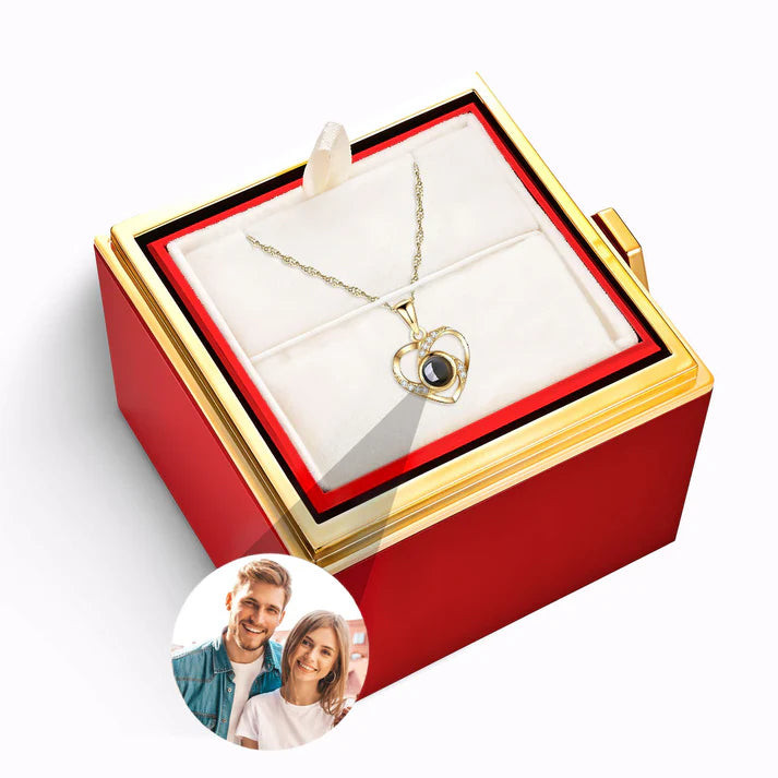 Estuche Rosa Eterna – Collar Luz del Corazón con Foto Personalizada