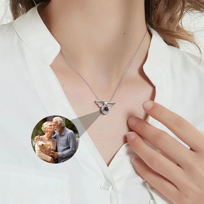 Estuche Rosa Eterna – Collar de Ángel con Foto Personalizada