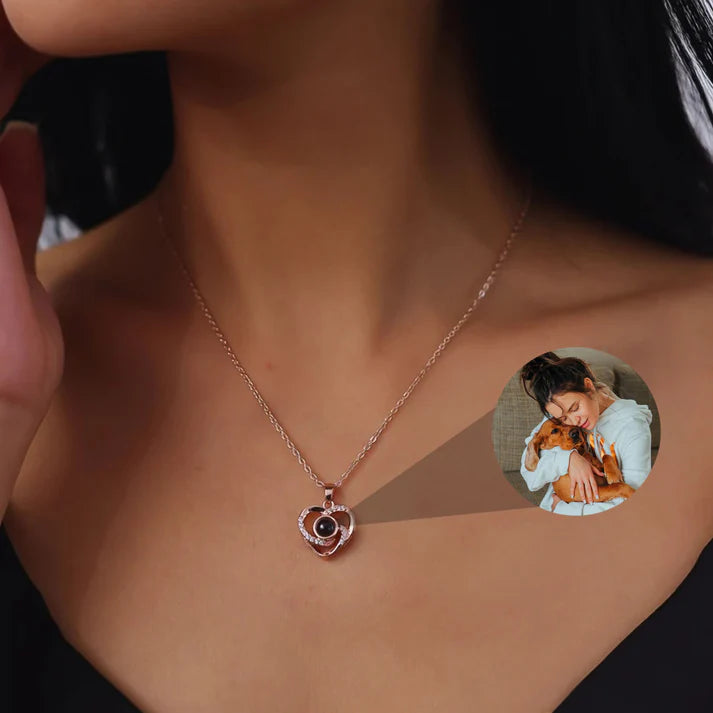 Collar Luz del Corazón con Foto Personalizada