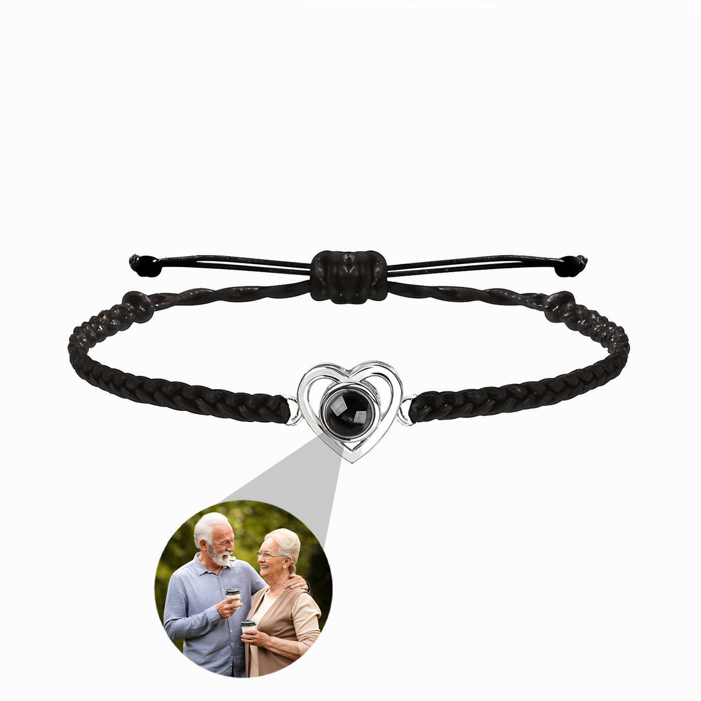 Pulsera Trenzada Corazón con Foto Personalizada