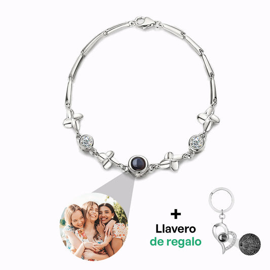 Pulsera Trébol de Luz con Foto Personalizada