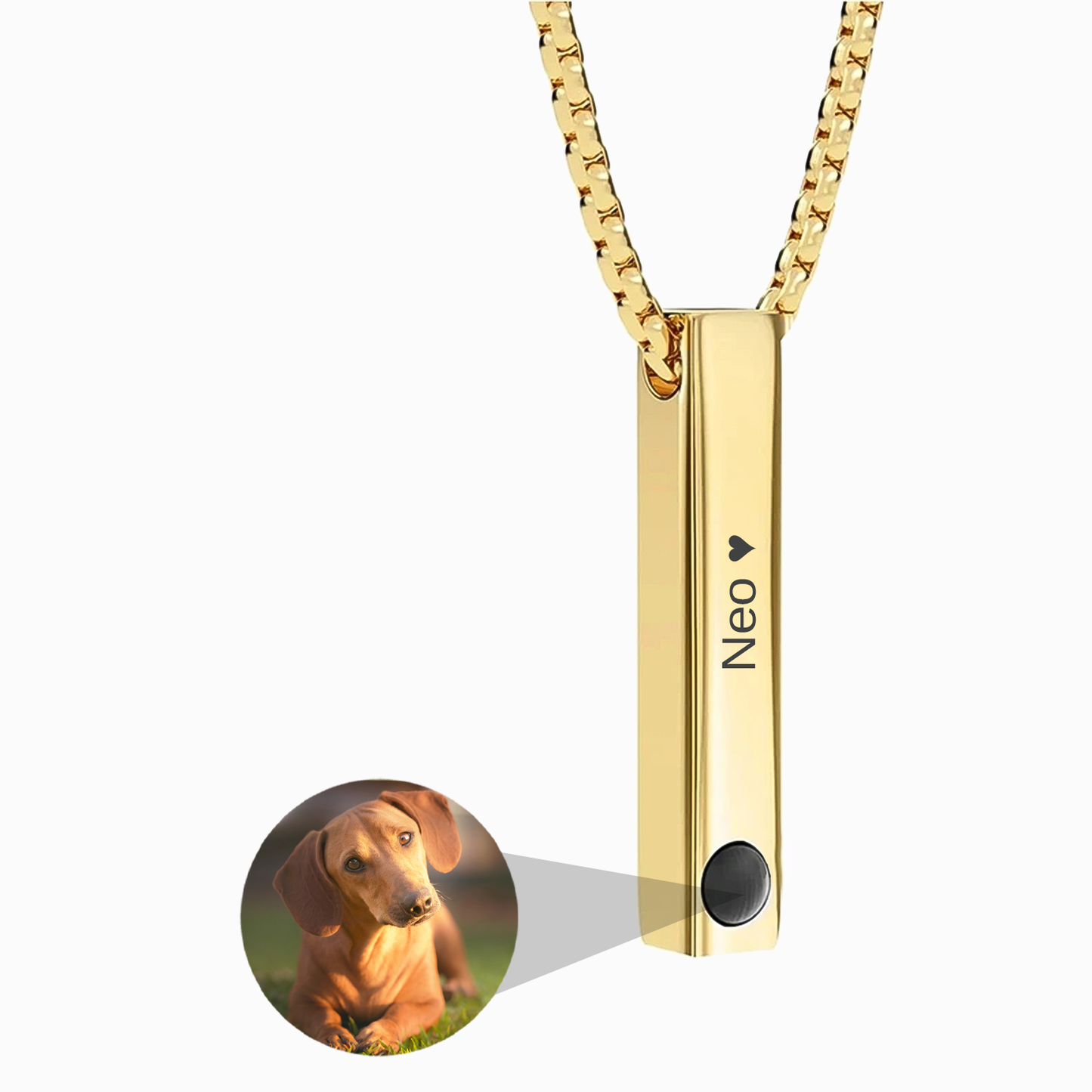 Collar Reflejo de Emoción con Foto y Grabado Personalizado