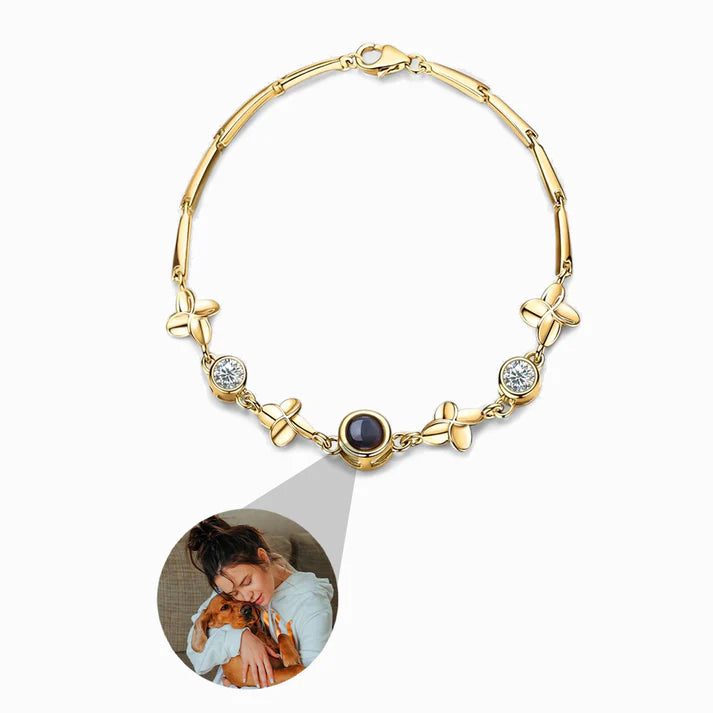 Pulsera Trébol de Luz con Foto Personalizada