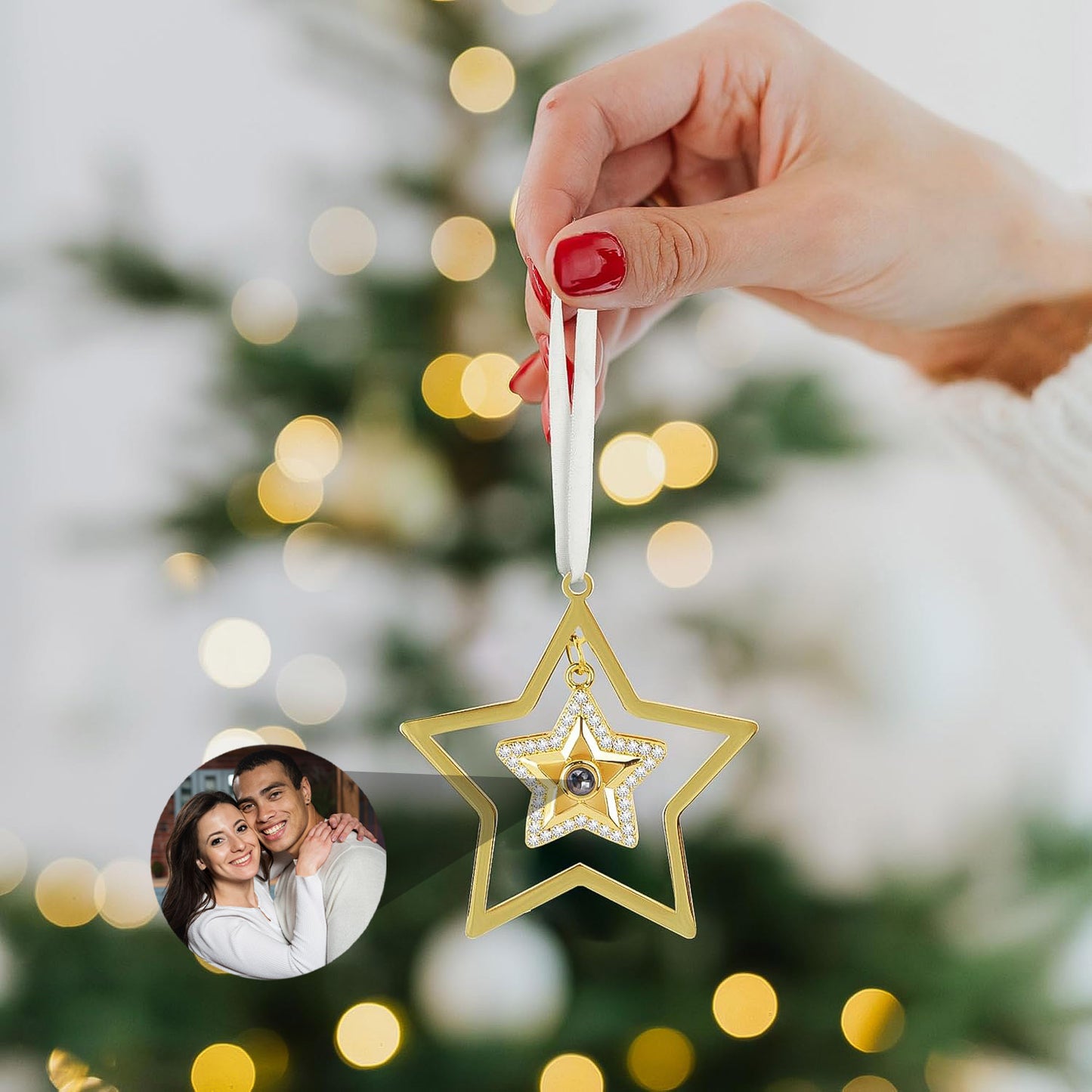 Adorno Estrella de Navidad con Foto Personalizada