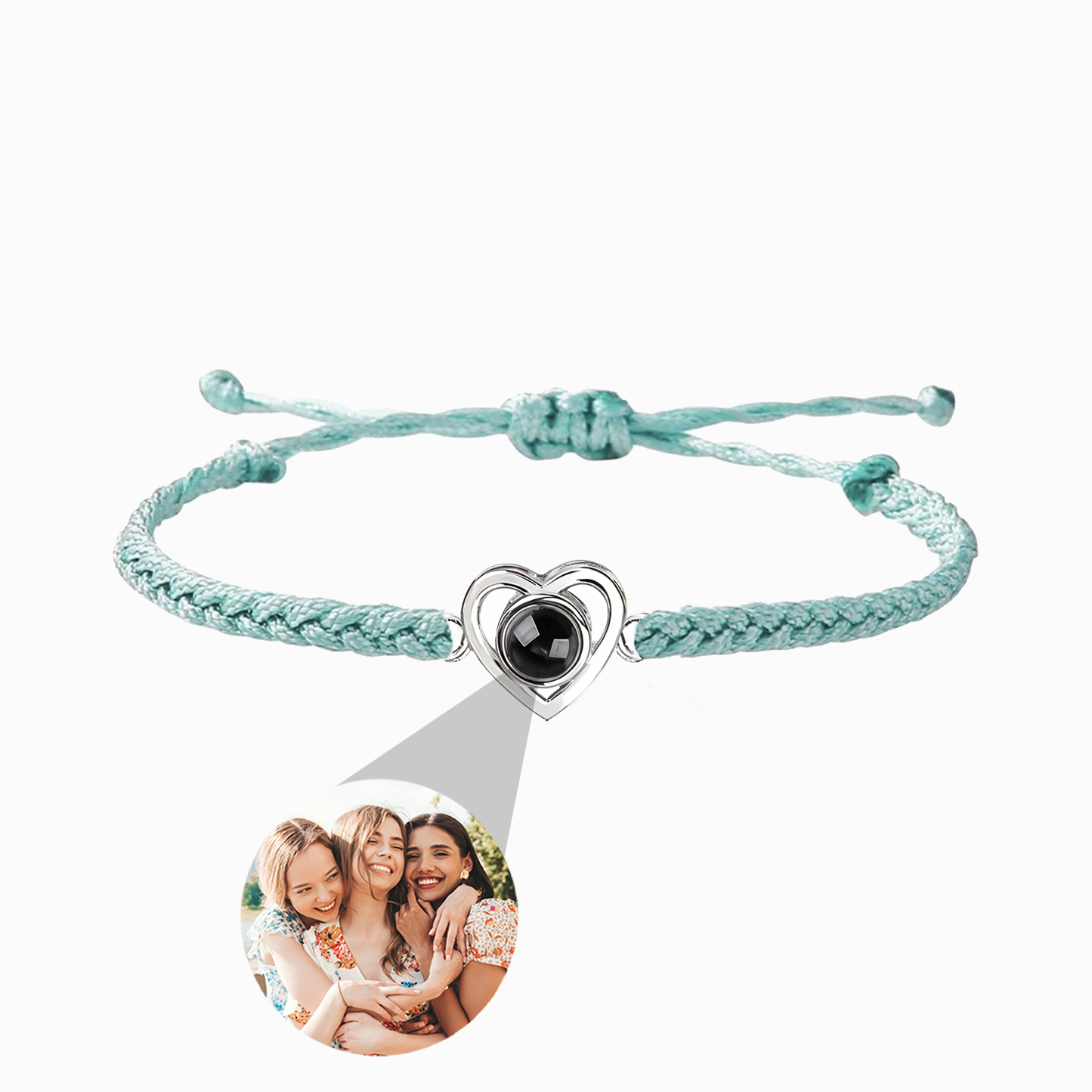 Pulsera Trenzada Corazón con Foto Personalizada
