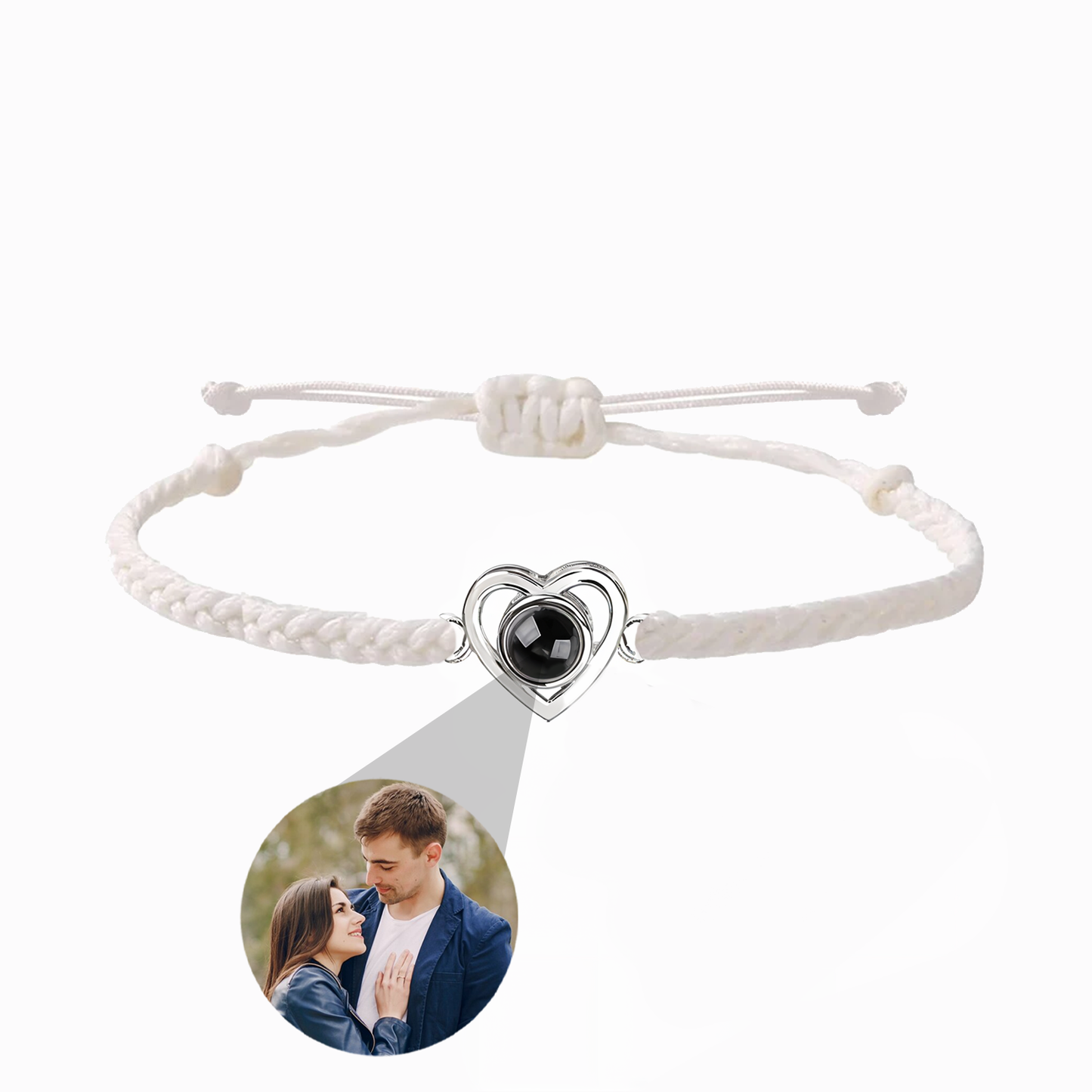 Pulsera Trenzada Corazón con Foto Personalizada