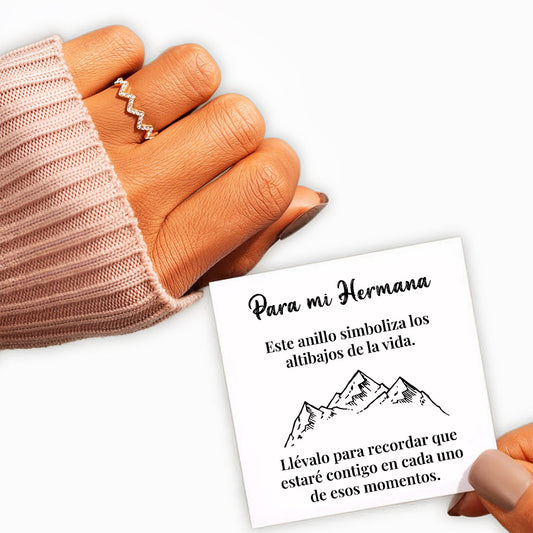Para Mi Hermana - Estaré Contigo - Anillo de Plata 925
