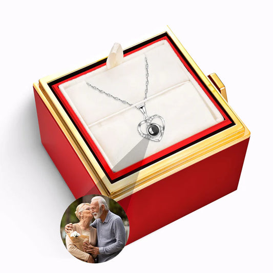 Estuche Rosa Eterna – Collar Luz del Corazón con Foto Personalizada