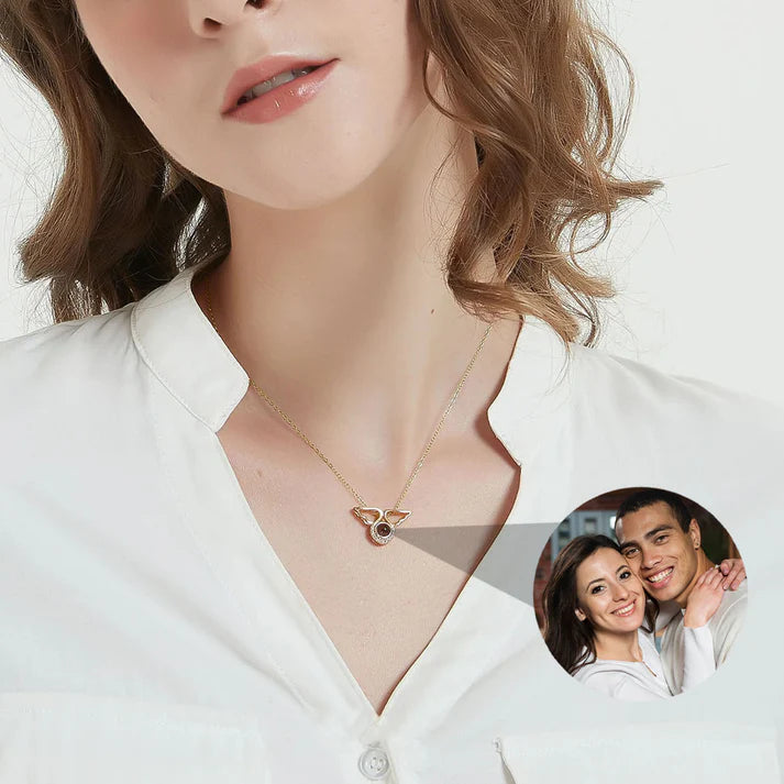Estuche Rosa Eterna – Collar de Ángel con Foto Personalizada