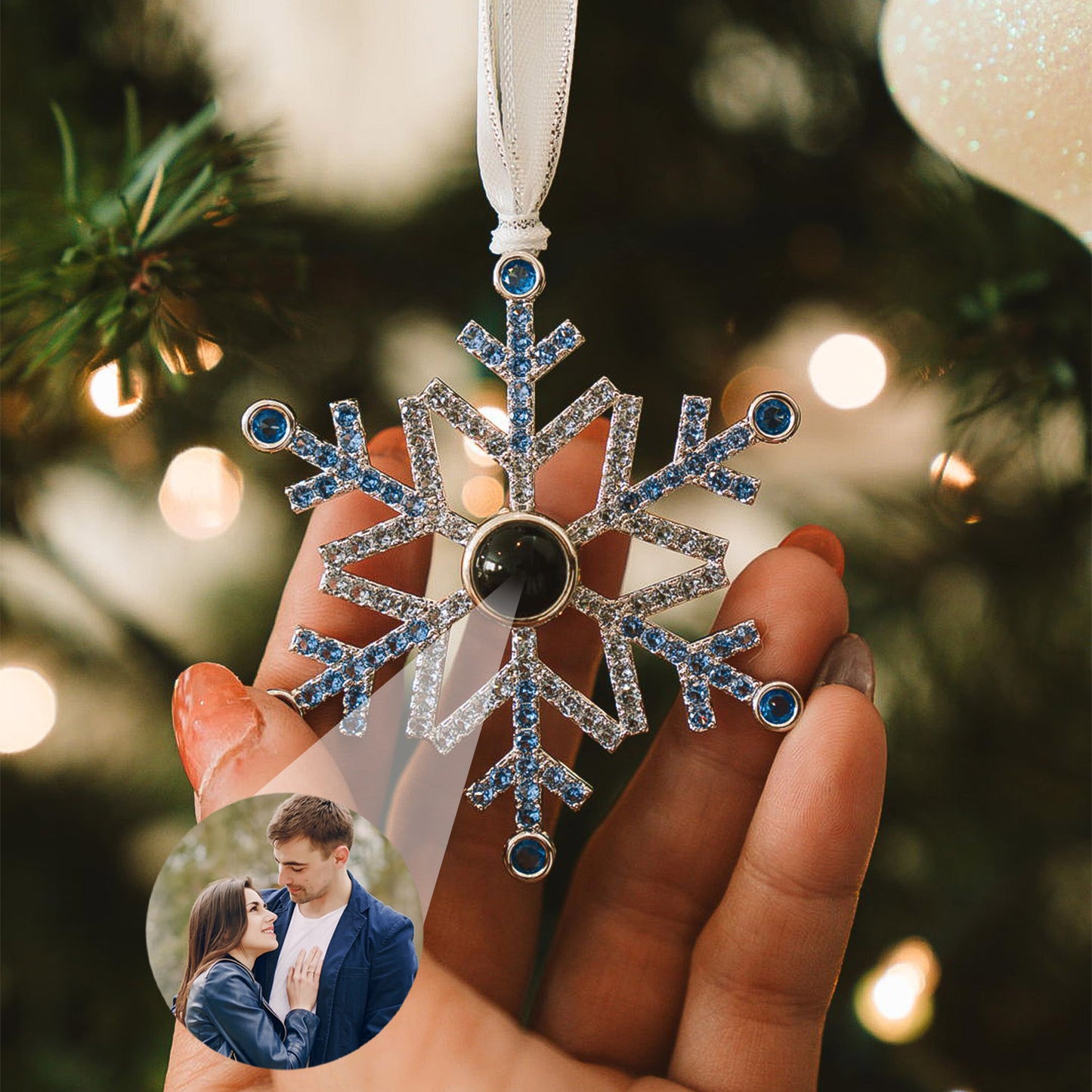 Adorno de Copo de Nieve con Foto Personalizada